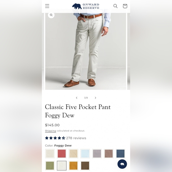 Used Onward Reserve Five Pocket Pant - Picture 4 of 4